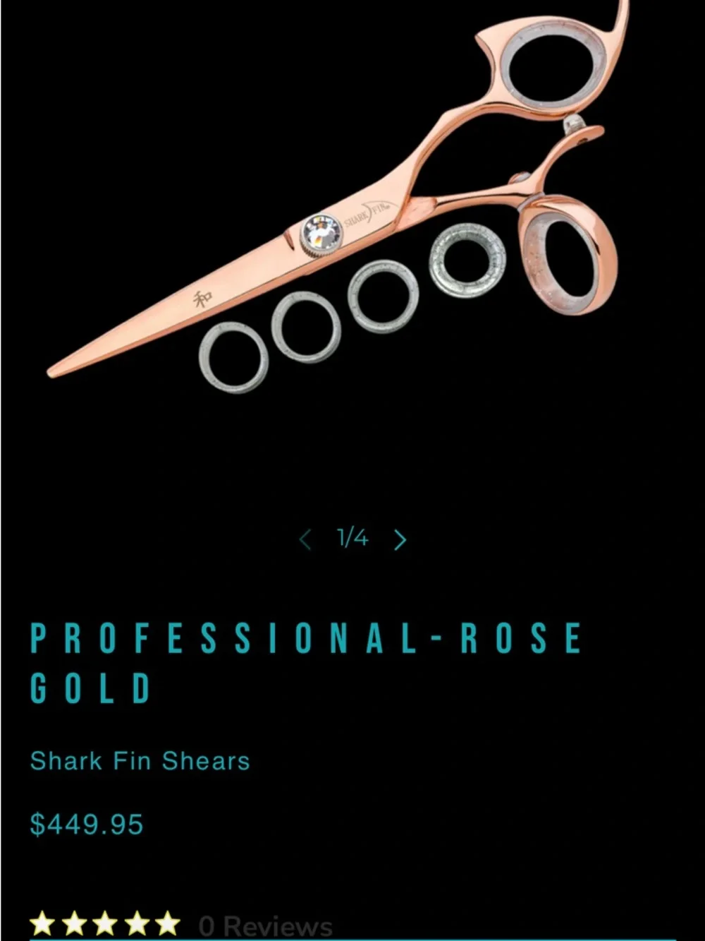 Shark Fin Rose Gold Swivel Professional Haircutting Shears 6.25” - Picture 4 of 4